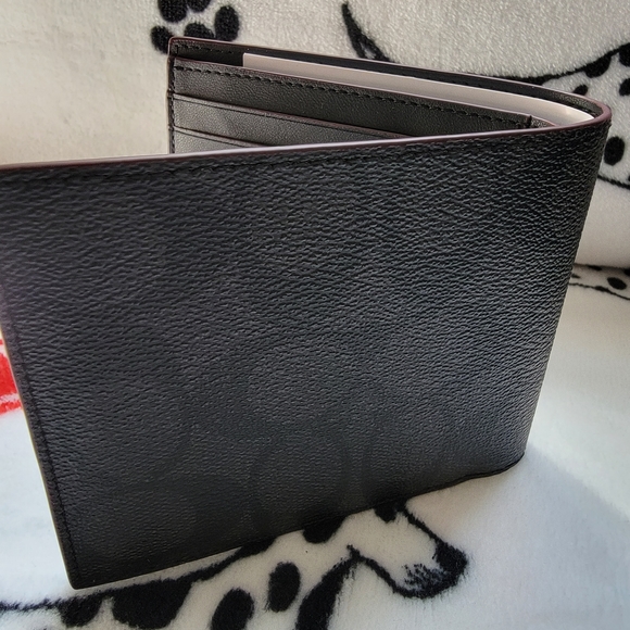 3 In 1 Compact ID Wallet In Signature Canvas COACH MEN - Picture 9 of 13